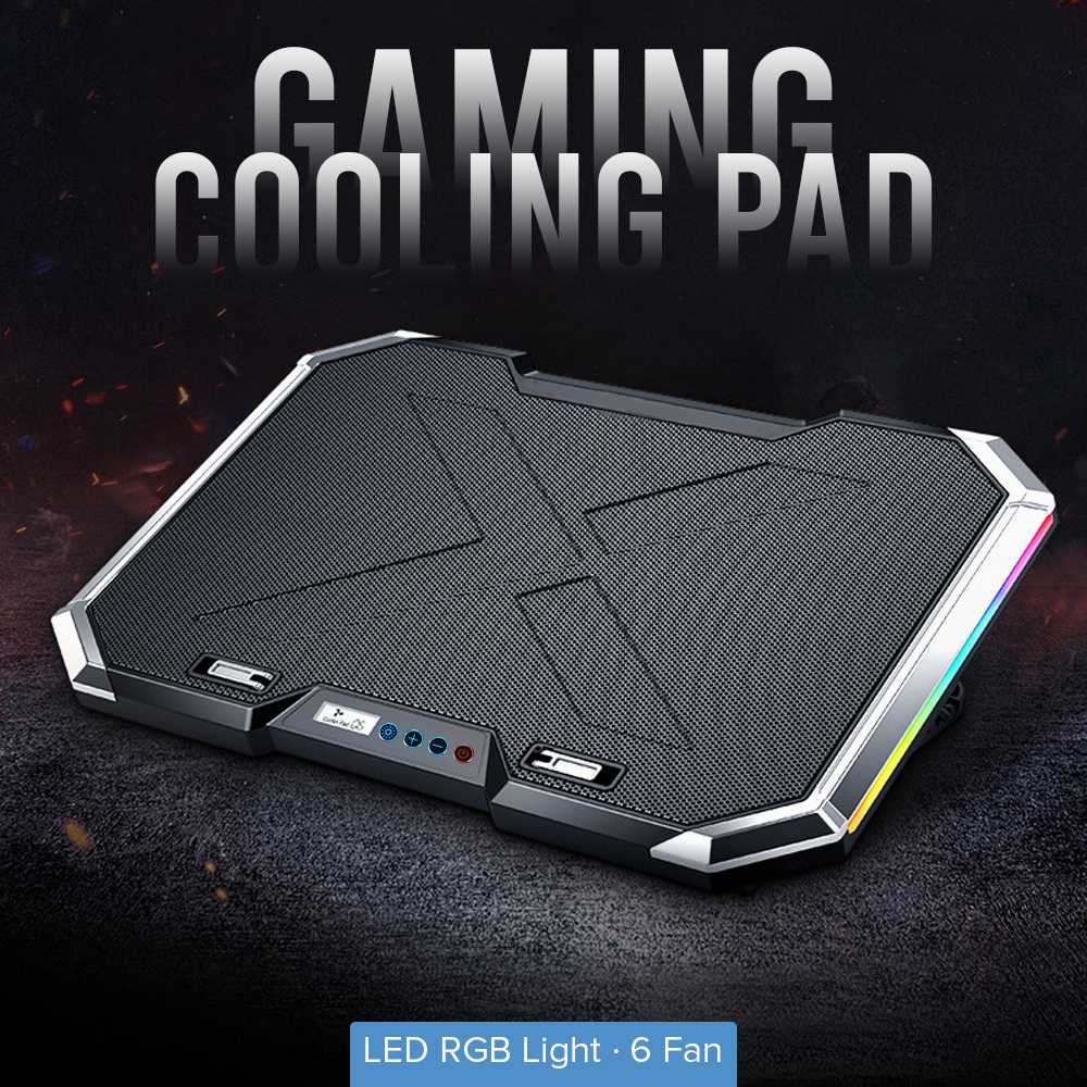 Jual Manwe Gaming Cooling Pad Laptop LED RGB Light 6 Fan Q8