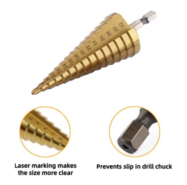 Taffware Mata Bor Spiral Drill Bits Titanium Coated 3 PCS