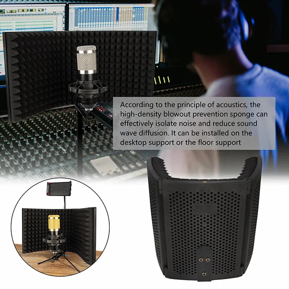 ASHEN Peredam Suara Microphone Wind Screen Sound Insulation 3 Panel - AS3