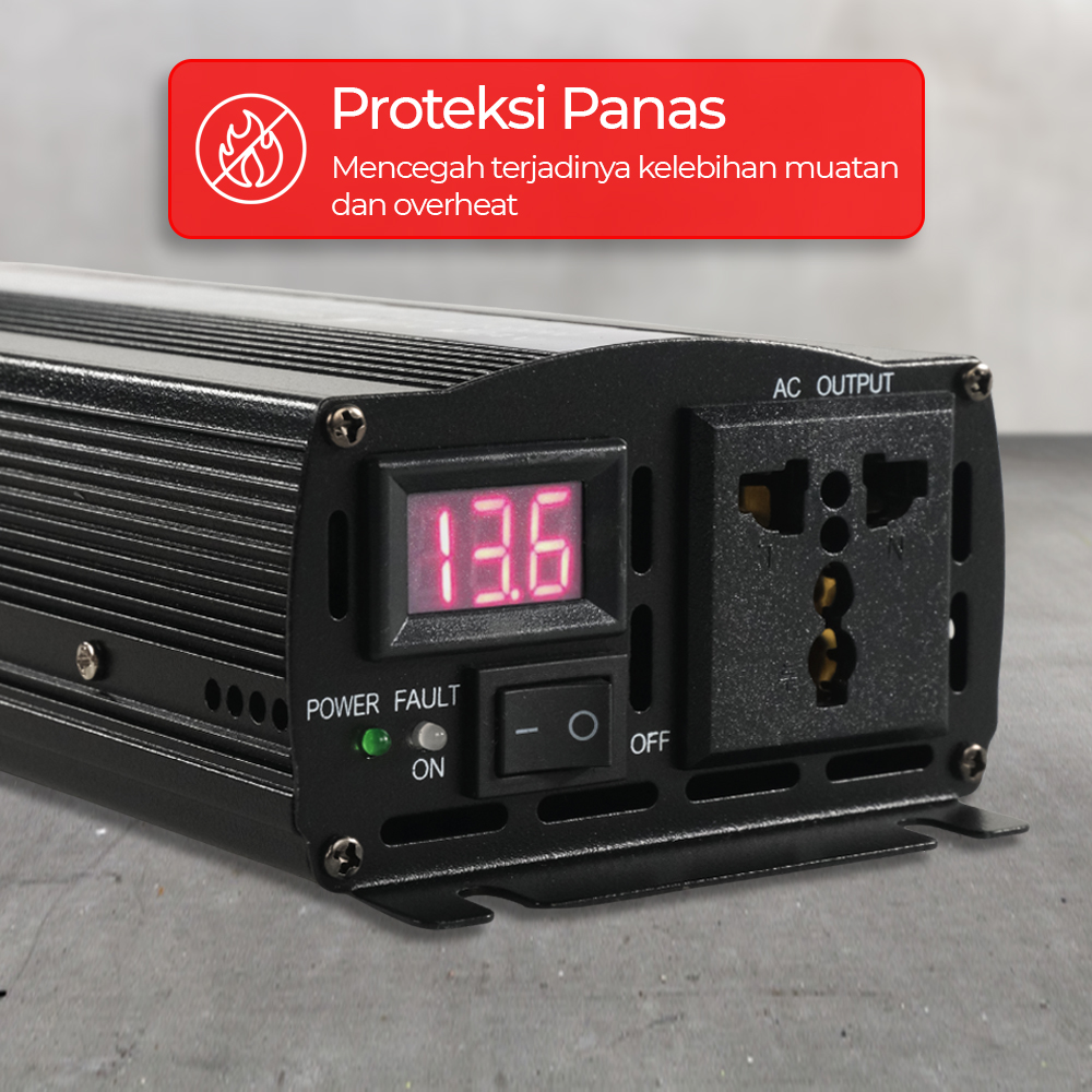 Taffware Power Inverter Mobil Pure Sine Wave DC 24V to AC 220V 2000W - NBQ2000W