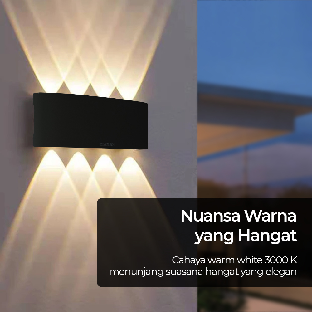 TaffLED Lampu Dinding Hias LED Indoor Plastic 8 W 8 LED Warm White - 8T