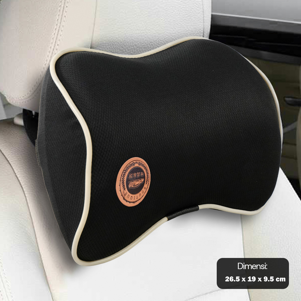 BOUTIQUE Bantal Leher Mobil Ergonomis Memory Foam Car Headrest Pillow - CAR247