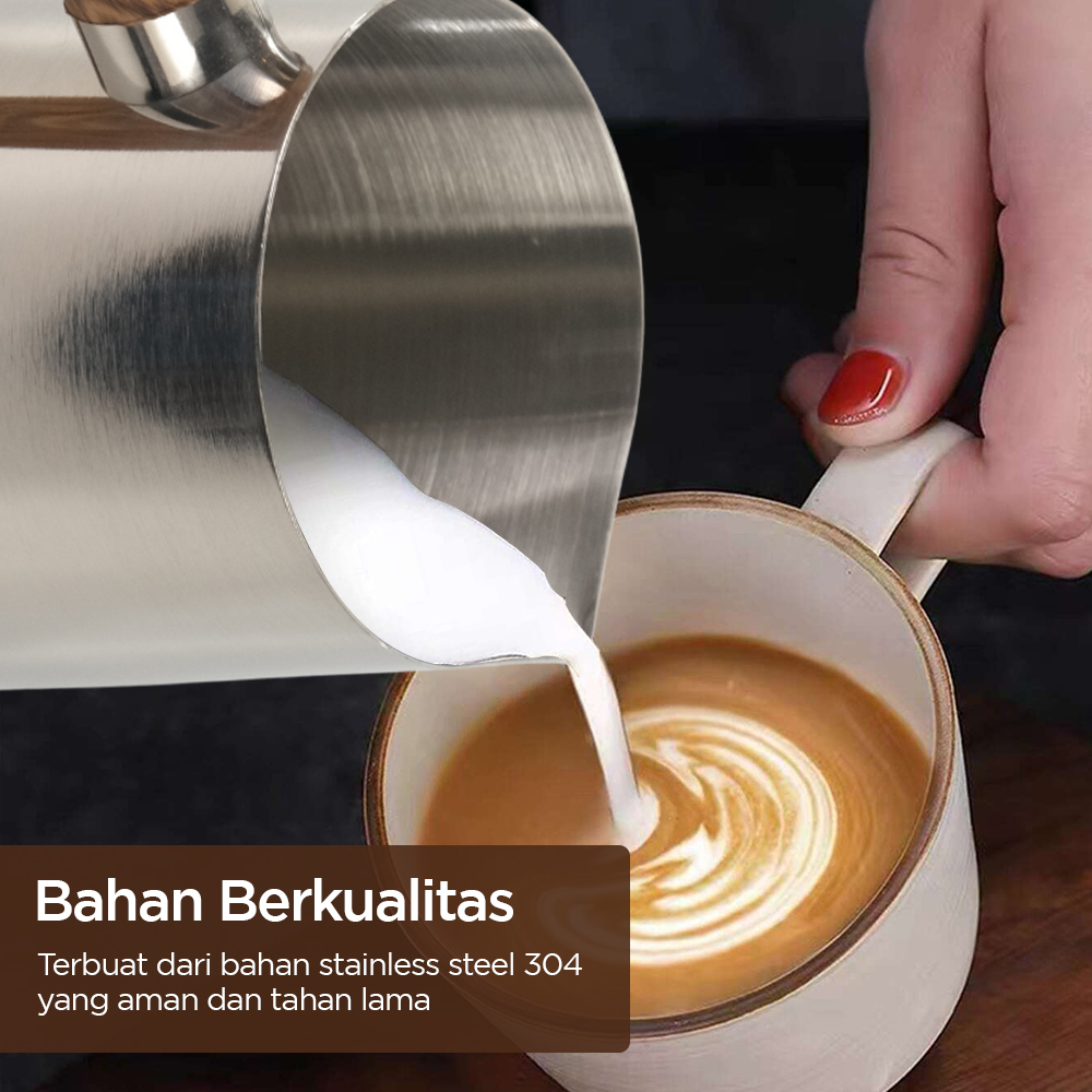 One Two Cups Gelas Susu Milk Jug Latte Art Stainless Steel 600ml - DRH600