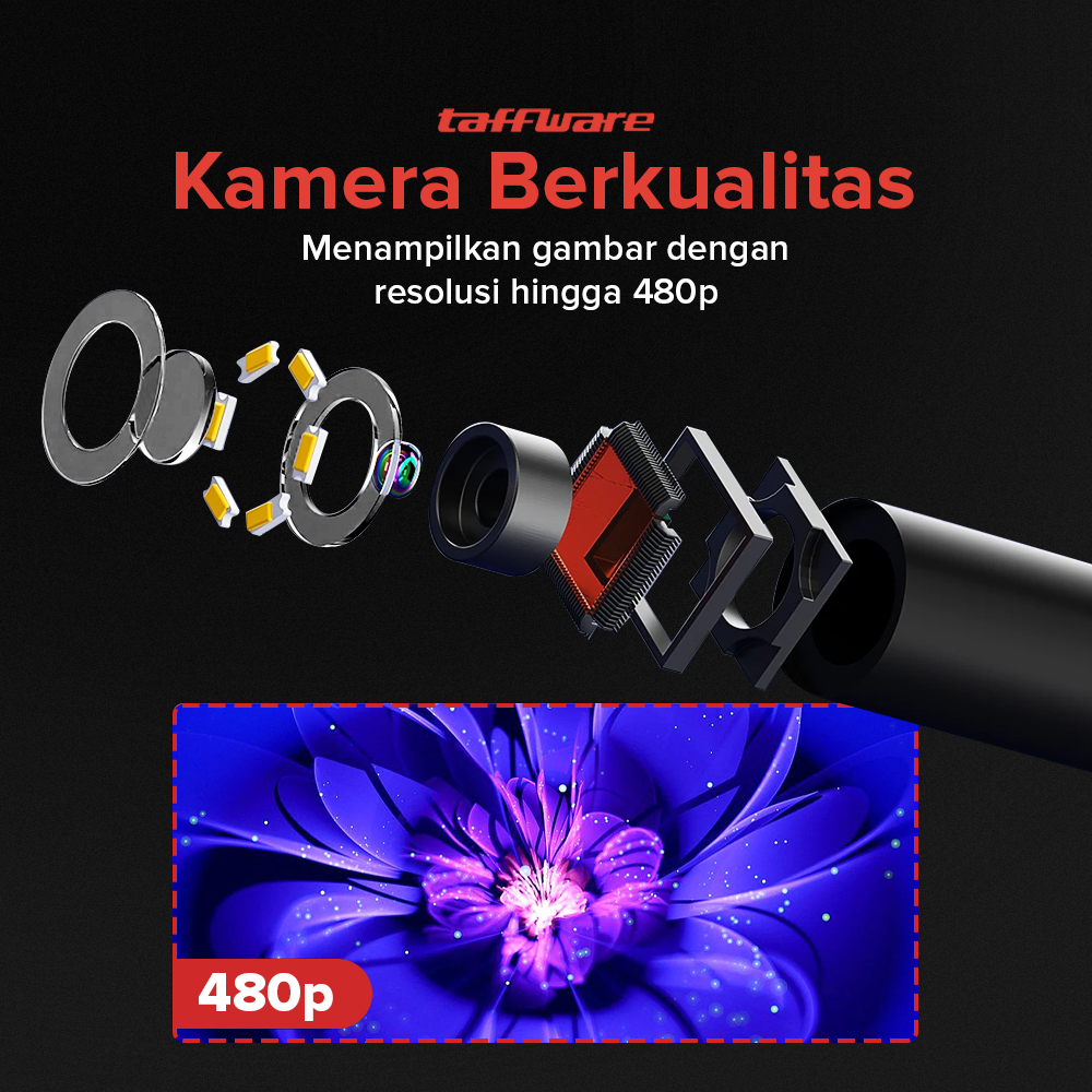 Taffware Kamera Endoskopi Industrial Borescope Endoscope USB 480P - AN98B