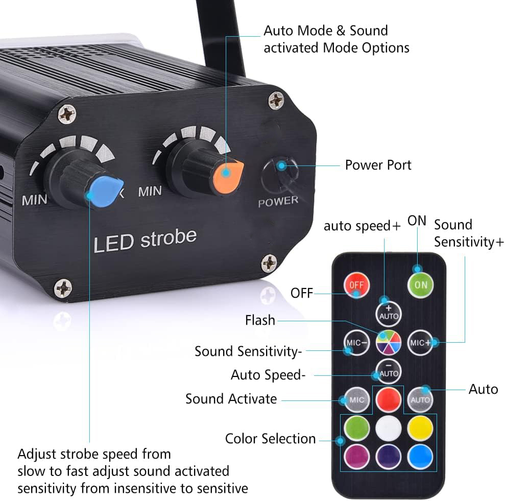 Alien Lampu Sorot Strobo Disko 48 SMD RGB 240V 12W with Remote - SL-48