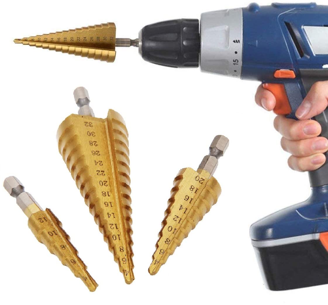 Taffware Mata Bor Spiral Drill Bits Titanium Coated 3 PCS