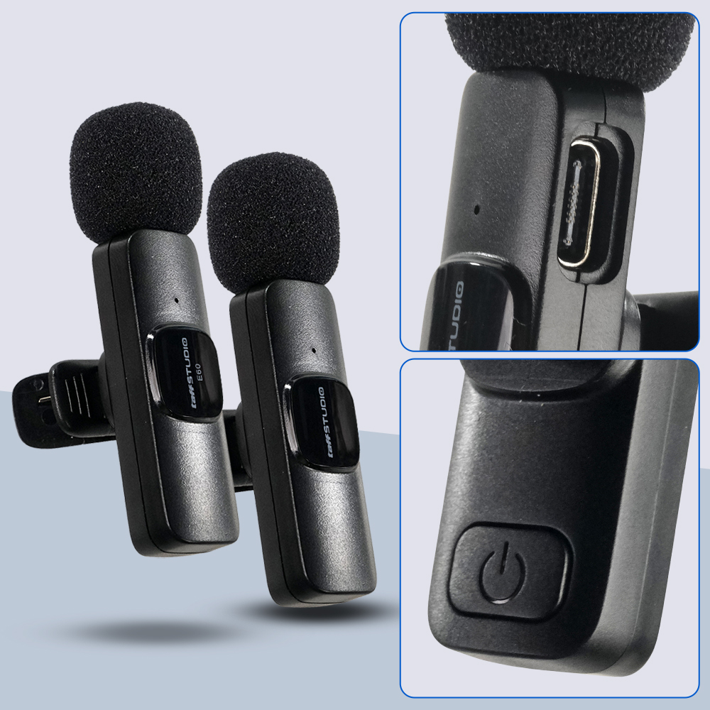 TaffSTUDIO Wireless Lavalier Lapel Microphone Vlogger Lightning - E60