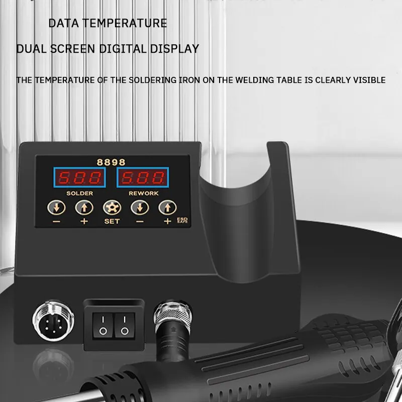 ISFRIDAY Heat Gun Hot Blower 2in1 Soldering Iron Adjustable 600W - 8898