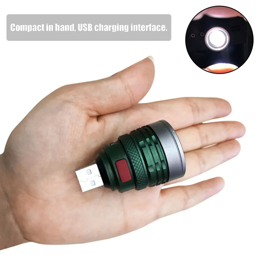 Senter LED USB Zoomable Mini Handy Flashlight 800 Lumens