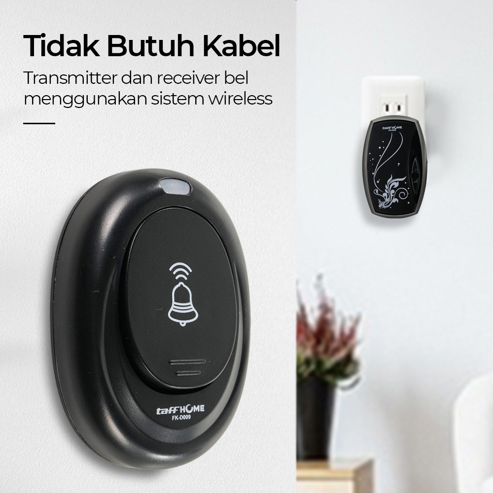 TaffHOME Bel Pintu Wireless Door Bell Waterproof EU Plug 36 Tunes - FK-D009