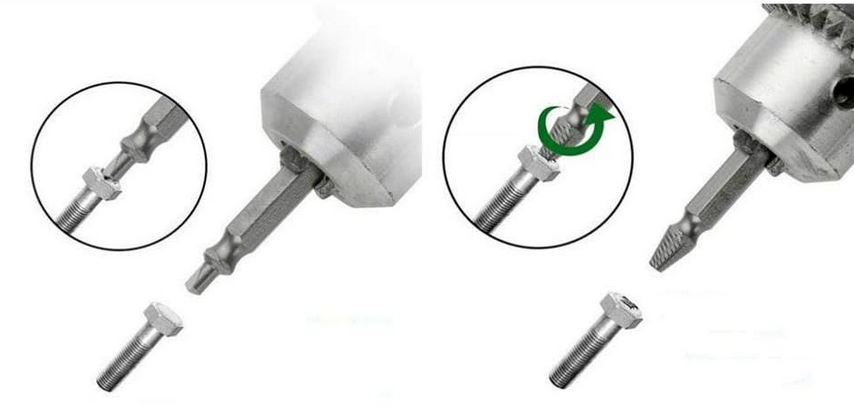 Taffware Mata Bor Screw Extractor Broken Striped Screw Remover 4 PCS - S2