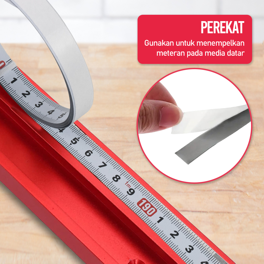 BTE Meteran Tempel Adhesive Scale Bar Besi 2M - M002