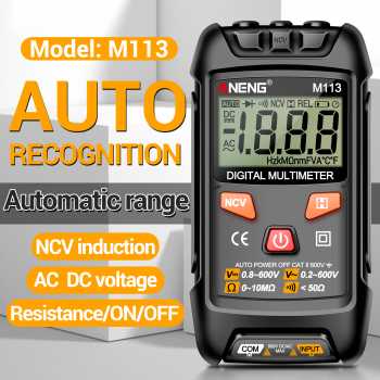 ANENG Digital Multimeter Portable NCV AC DC Ohm Meter 1999 Count 600V - M113