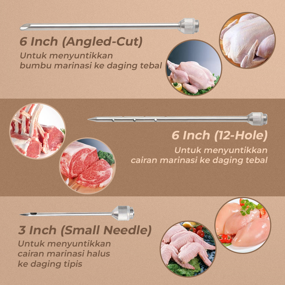 IYouNice Suntik Bumbu Daging Ayam Seasoning Injector 3 Needles 2OZ - IY1819