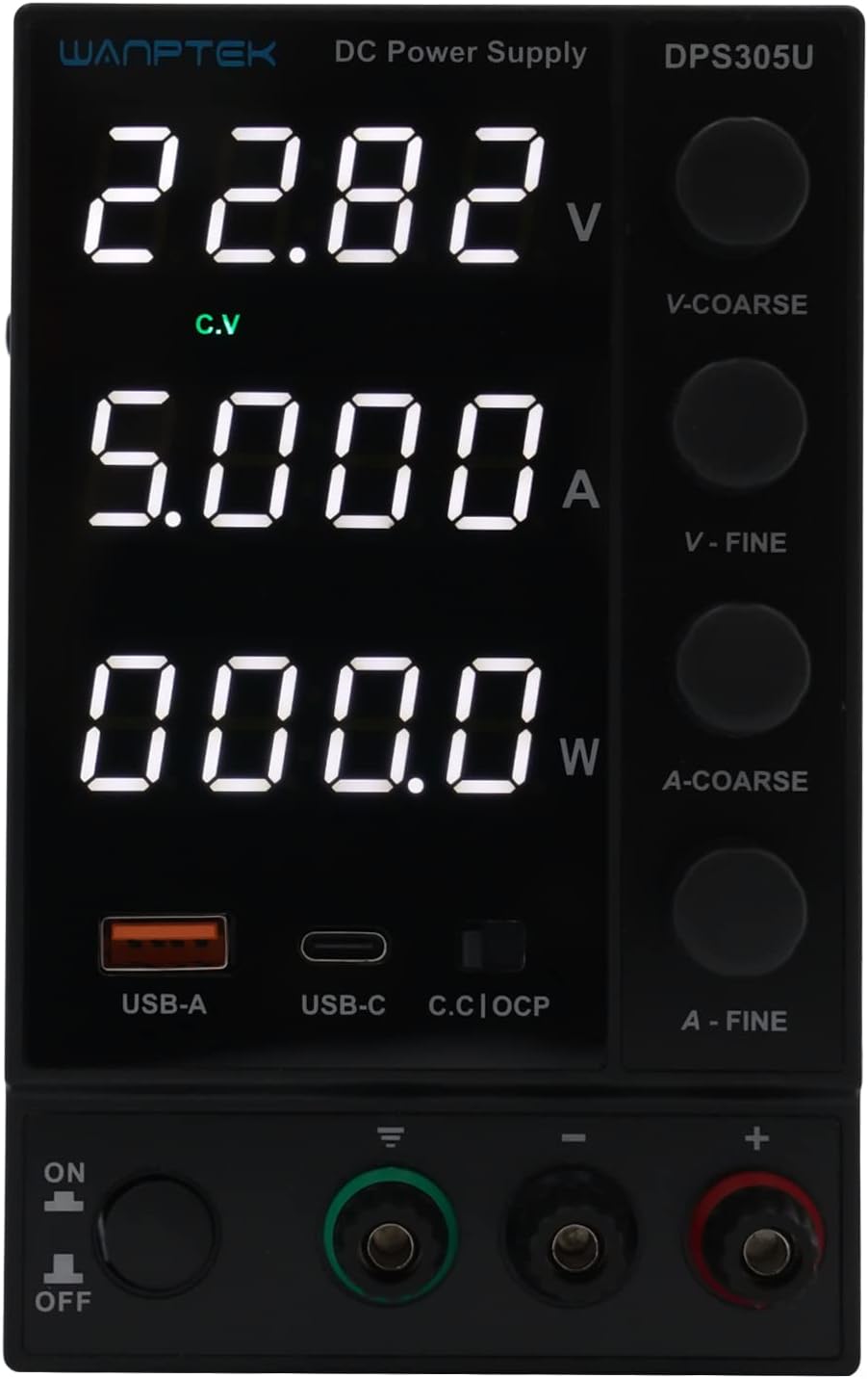 WANPTEK Adjustable Power Supply DC Regulated Digital Voltage 30 V 5 A - DPS305U