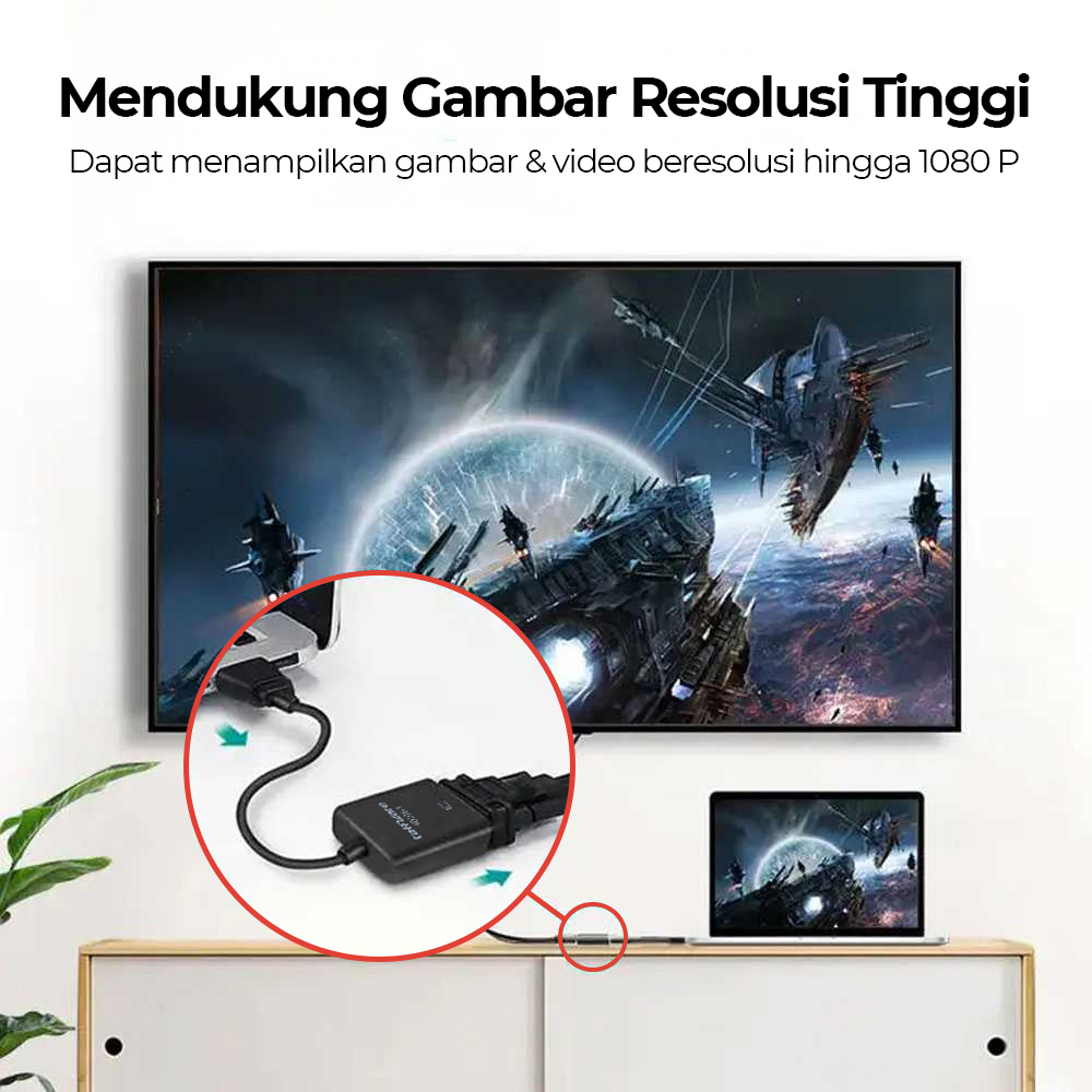 Taffware Adaptor HDMI ke VGA Female dengan Audio - HD008-1
