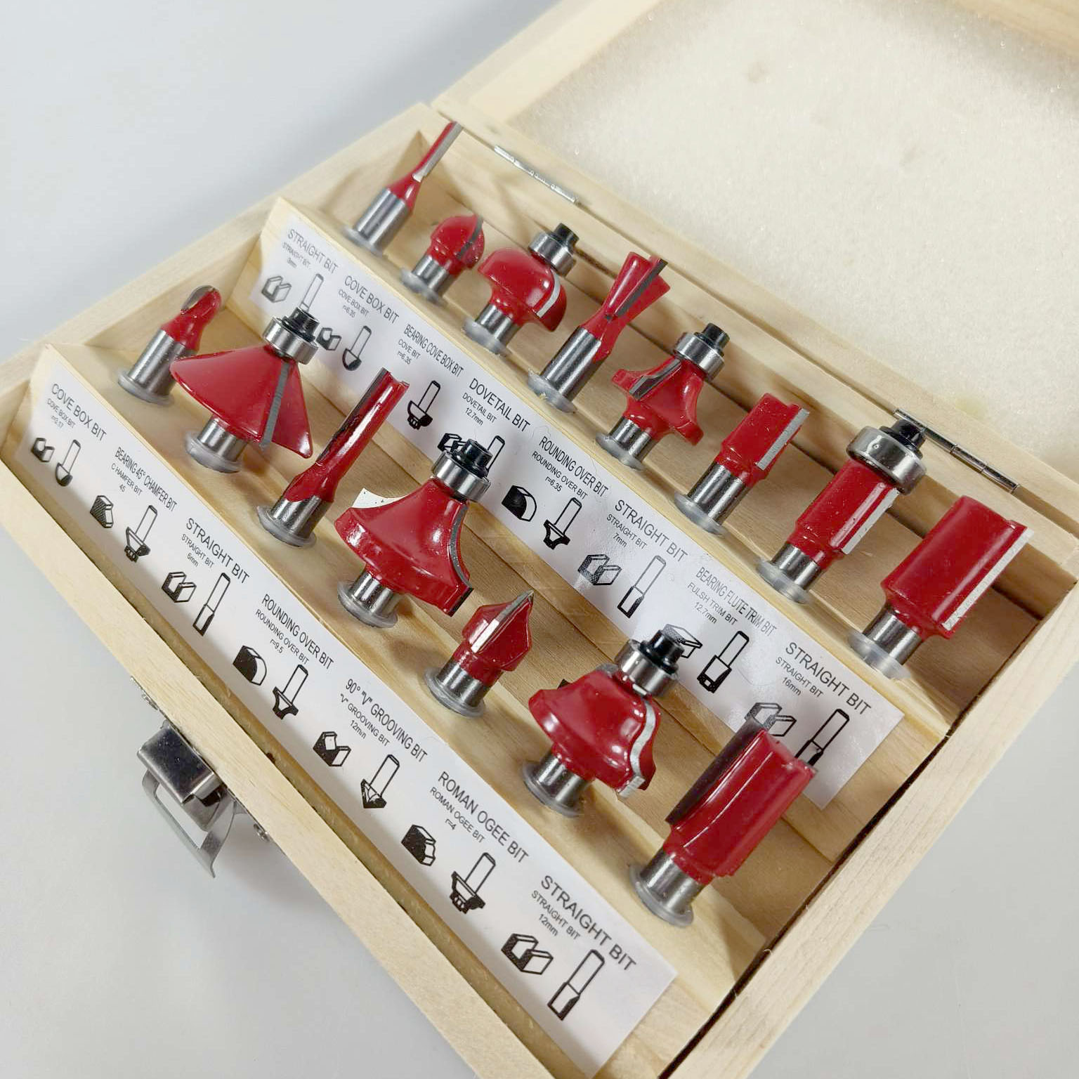 RCT Mata Bor Tungsten Carbide Router Bit Woodworking 8mm 15 PCS - RCT-15