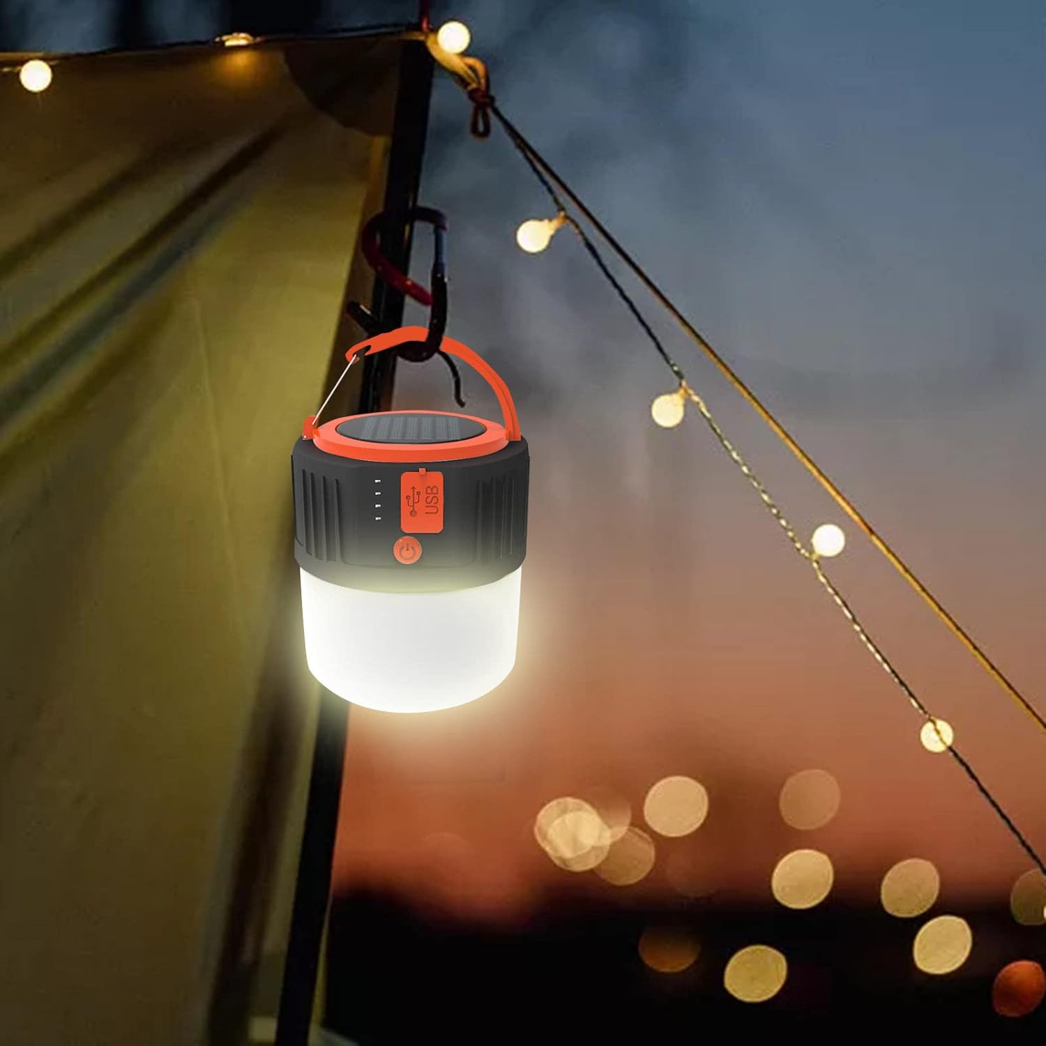RDE Lampu LED Camping Tenda Solar Waterproof Cool White 4.5V 10W - HS-V65