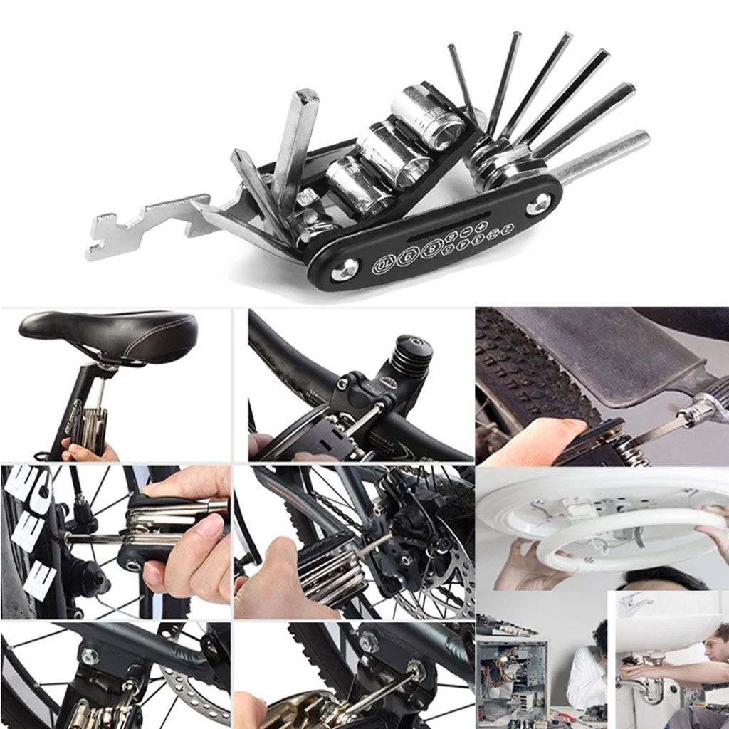 TaffSPORT Multifunctional 15in1 EDC Repair Tool Kunci Pas Hex Obeng - HW0668
