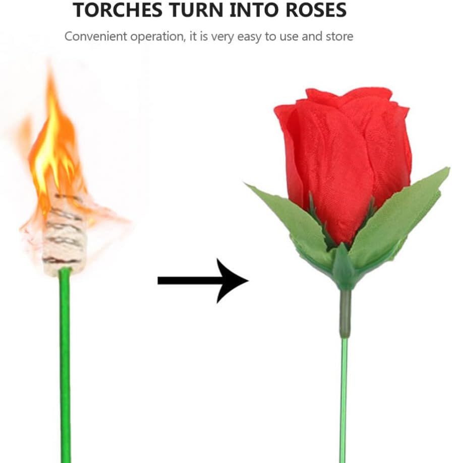 Firlar Sulap Bunga Mawar Api Torch to Rose Flower Magic Trick - 82120