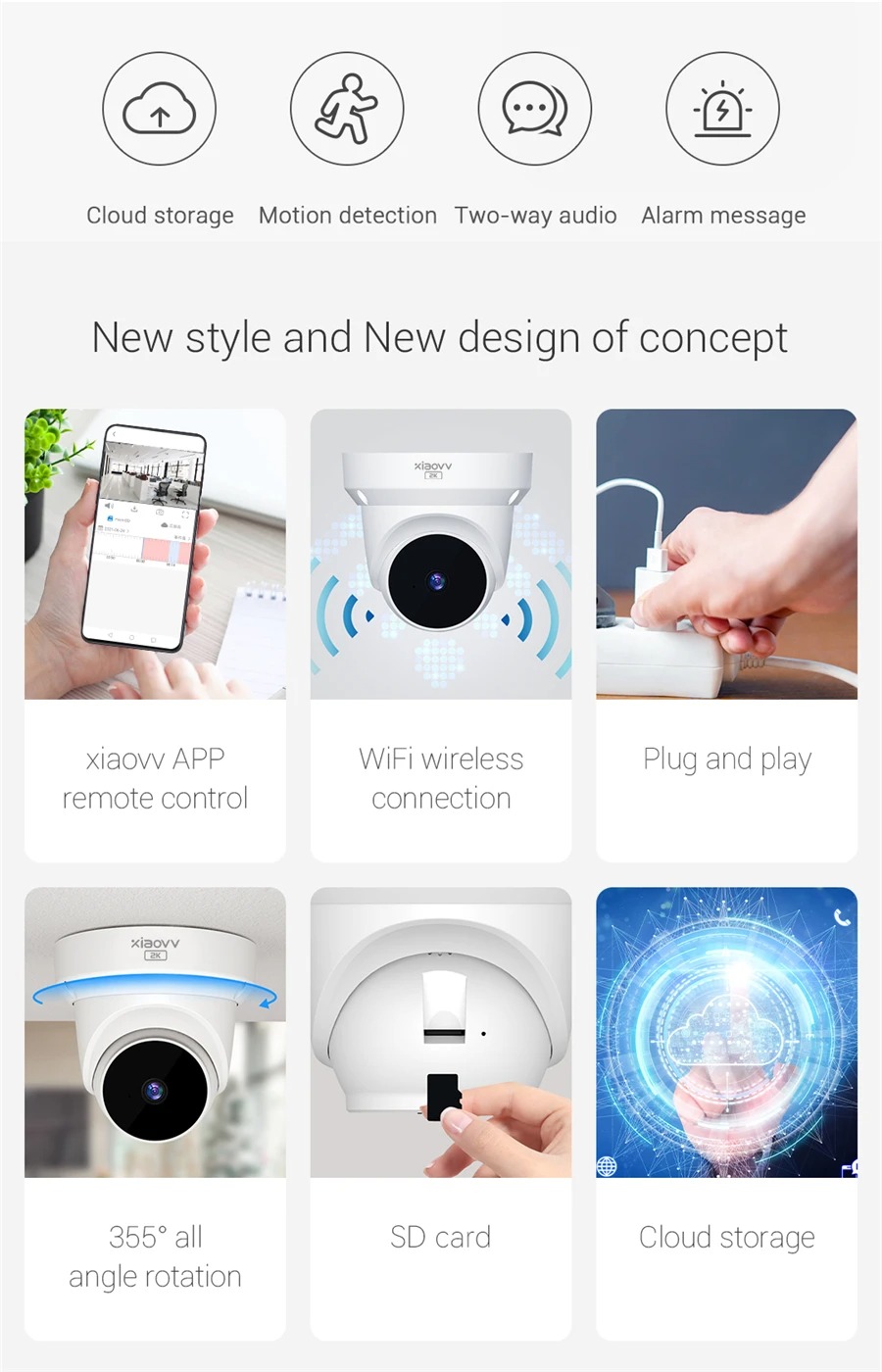 XVV Kamera CCTV WiFi PTZ Surveillance Smart Camera Night Vision 2K - XVV-3630S-Q1