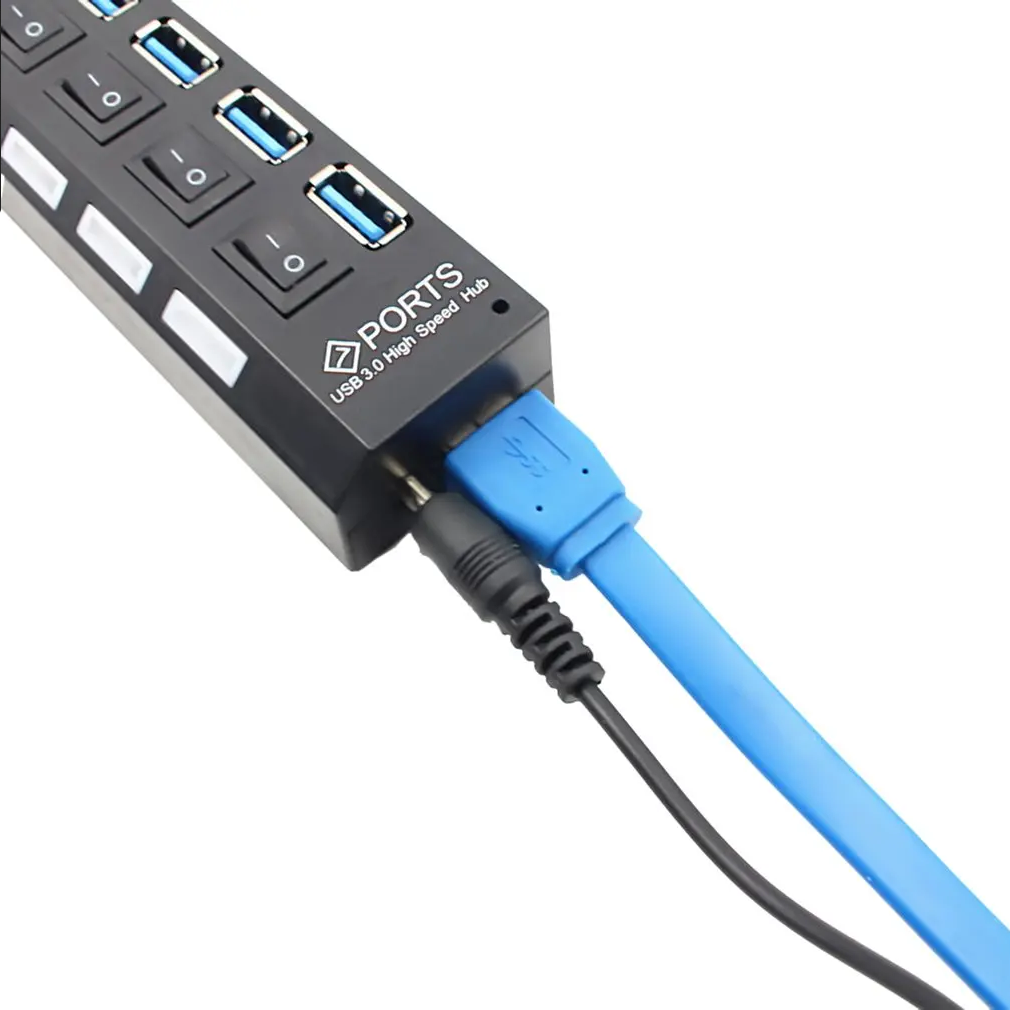 HXM USB Hub 6Port 2.0 dan 1Port 3.0 Docking Station with Power Supply - HX7