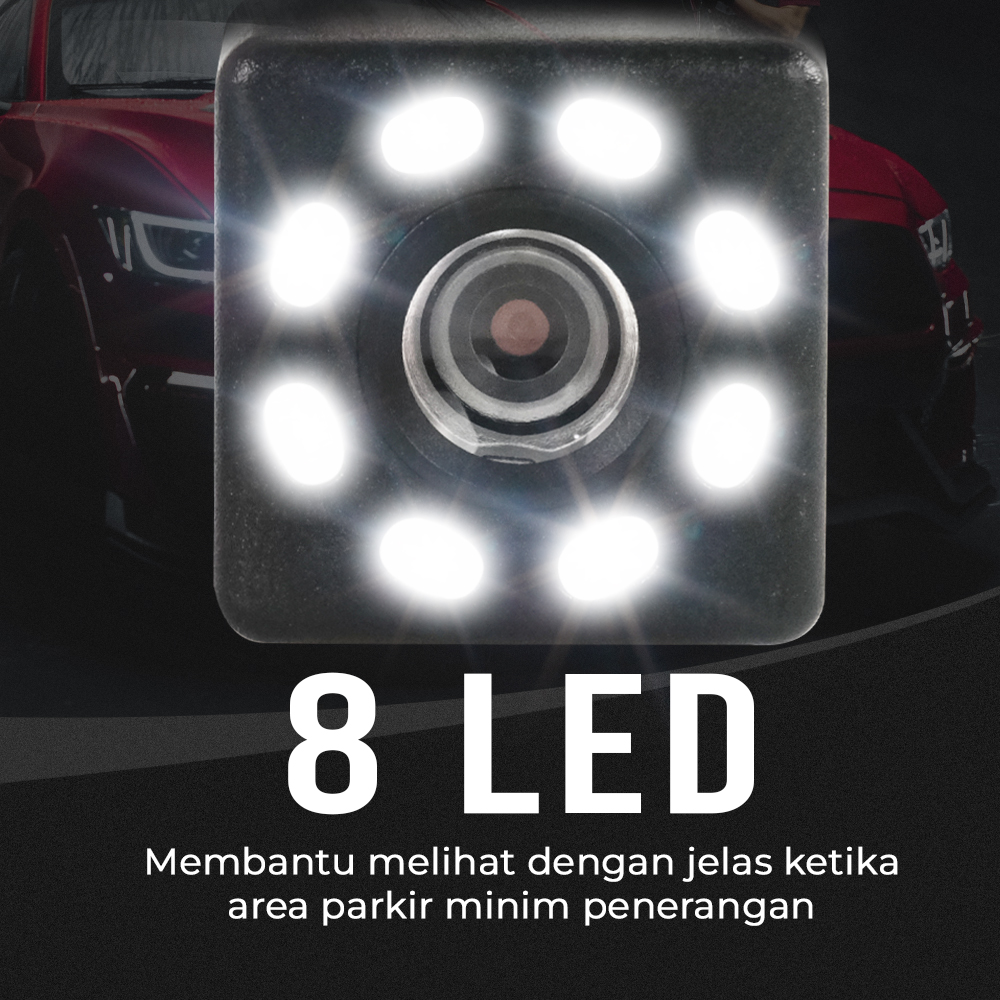 Hippcron Kamera Belakang Mobil Rearview 8 LED Infrared Nightvision - S9