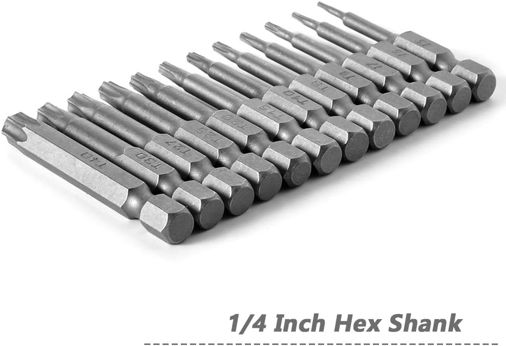 Mesee Kepala Obeng Torx Head Screwdriver Bits Set 1/4 Inch 12 PCS - MS12