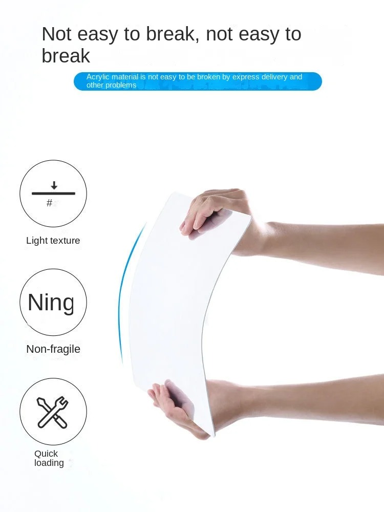 LEVO Cermin Akrilik DIY Bathroom Wall Acrylic Mirror Waterproof - L02