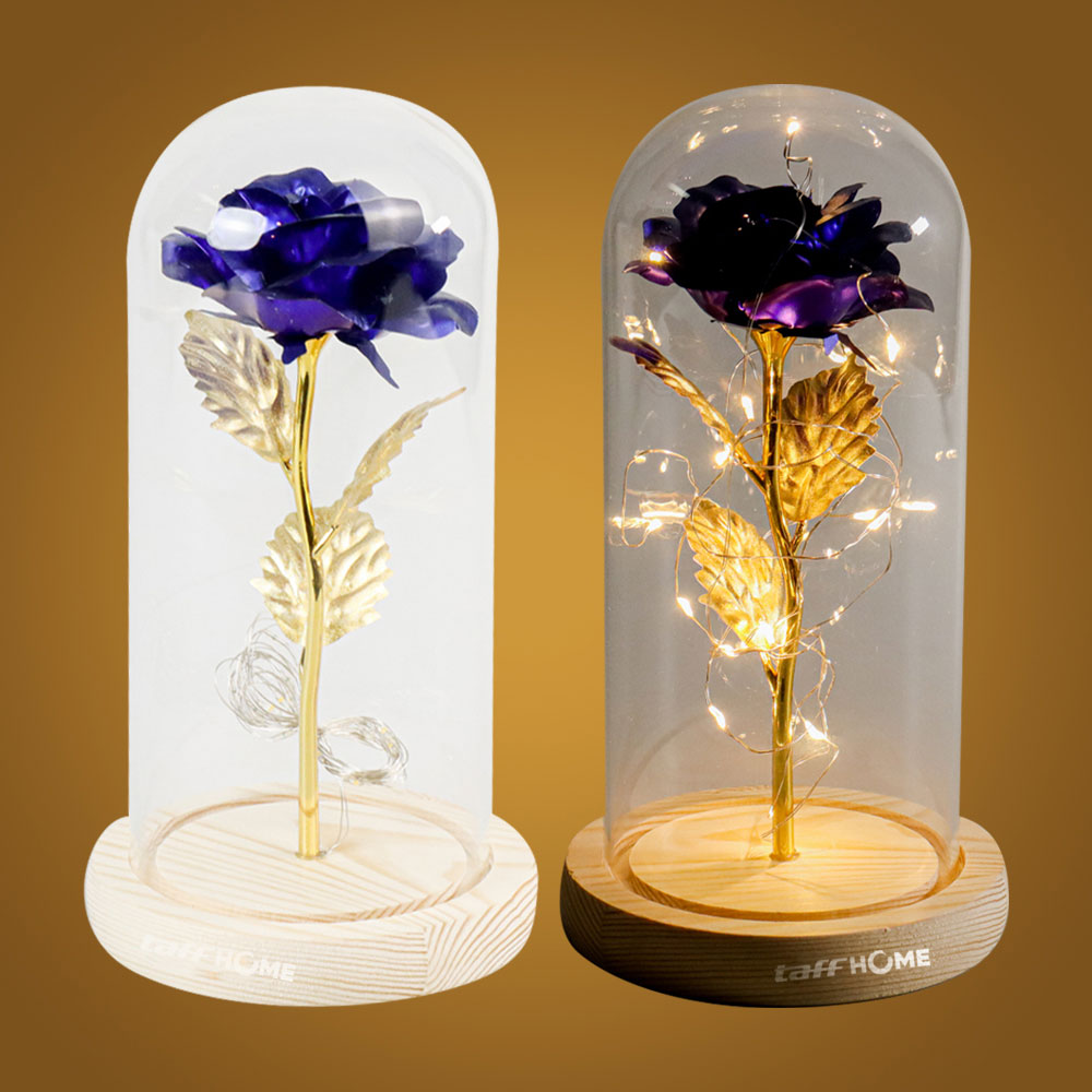 TaffHOME Lampu Meja Hias LED Mawar Beauty and The Beast Warm White - AC01