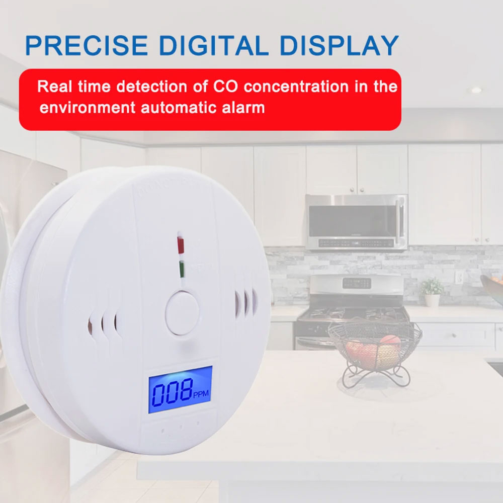 LESHP Detektor CO Carbon Monoxide Smoke Alarm Detector - EN502