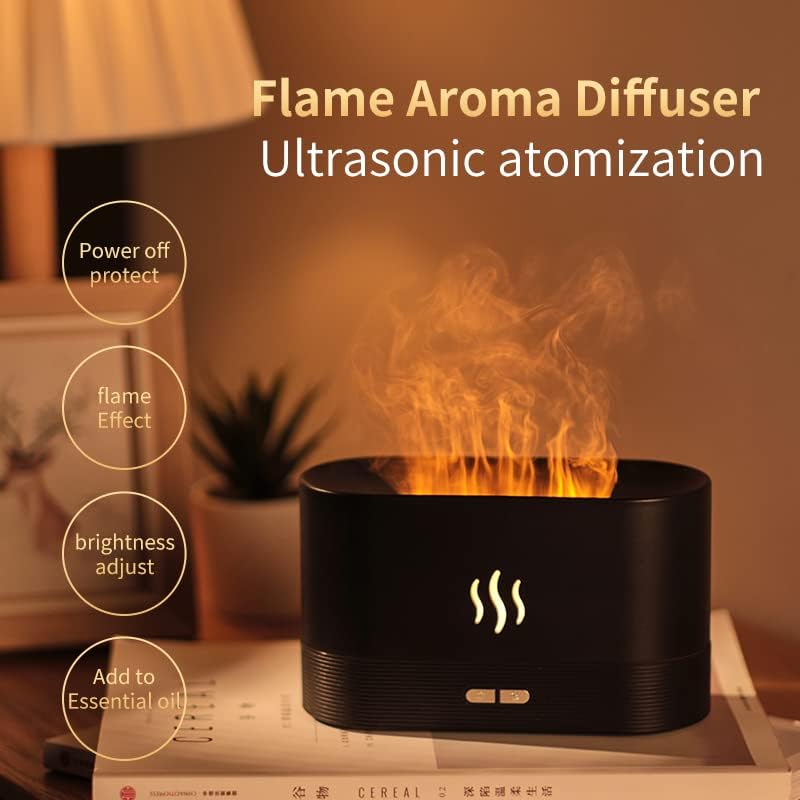REUP Air Humidifier Mini Ultrasonic Aroma Diffuser Flame Light 200ml - DQ701