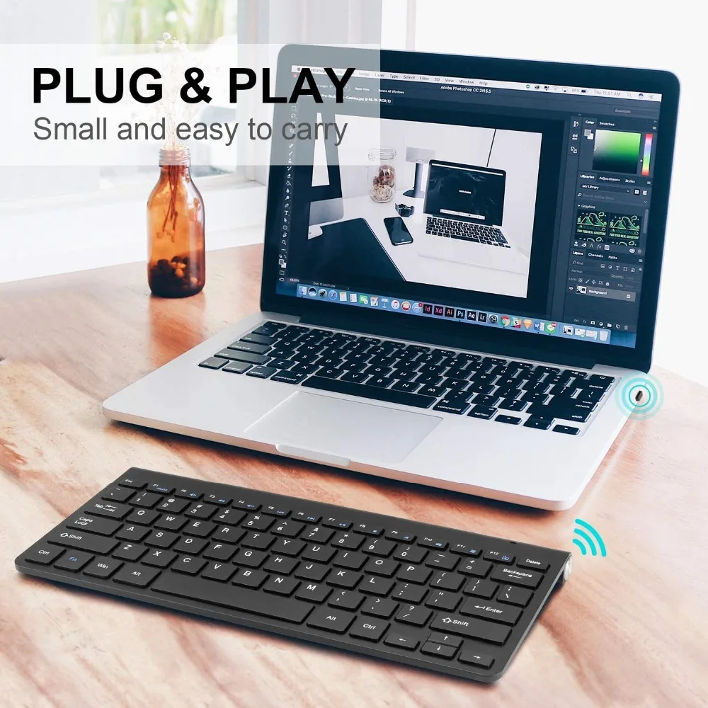 iMICE Keyboard Wireless Mini Bluetooth 2.4GHz Silent - IM440