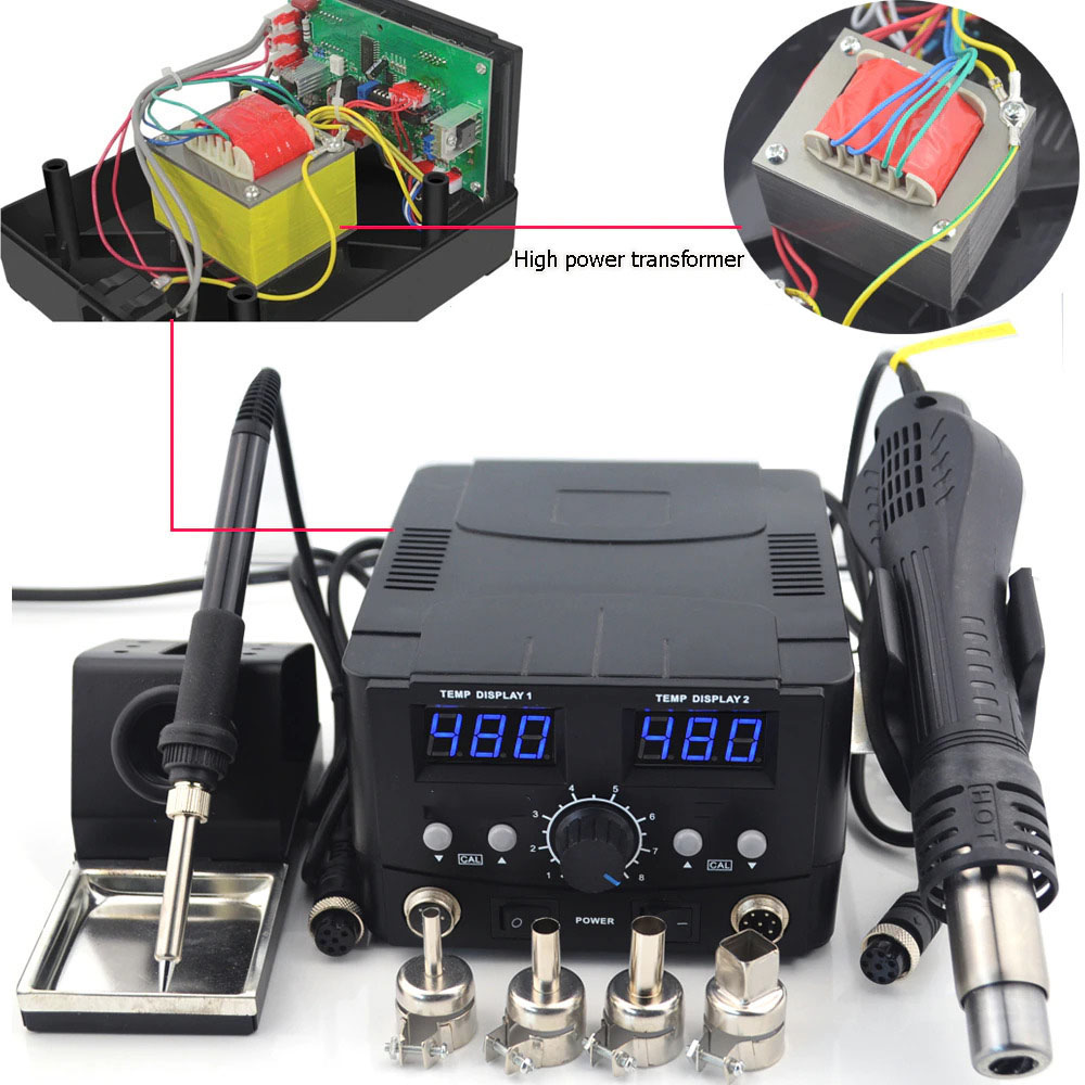 Mypovos Soldering Station 2in1 Solder 70W with Hot Air Heat Gun 750W - 8582D