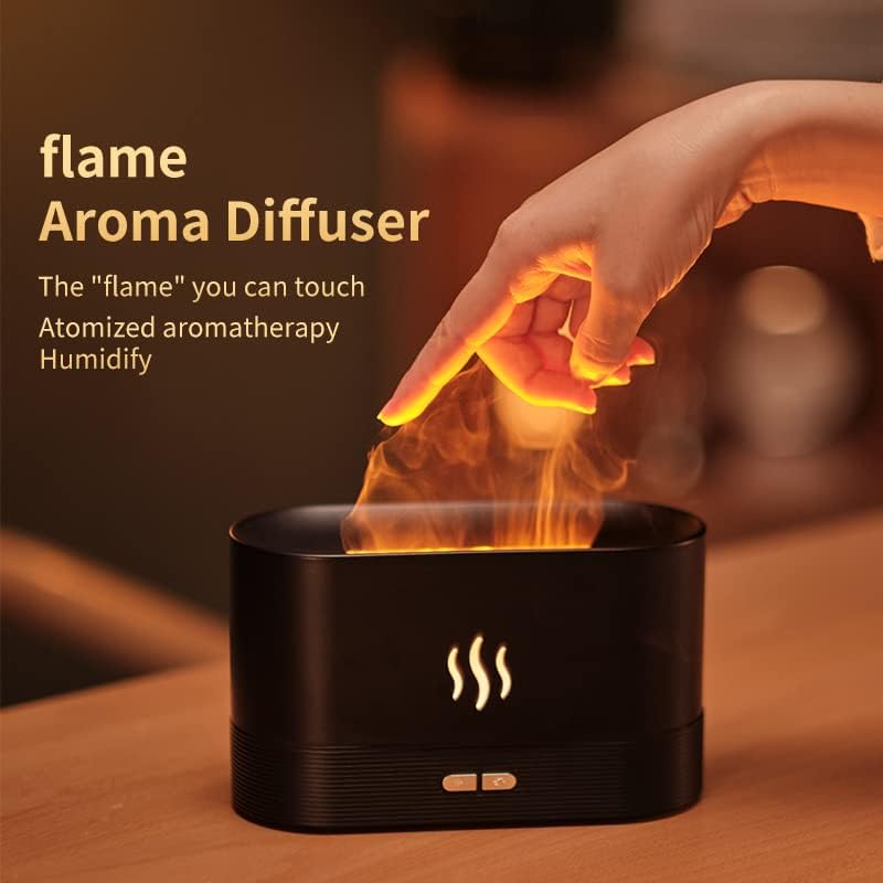 REUP Air Humidifier Mini Ultrasonic Aroma Diffuser Flame Light 200ml - DQ701