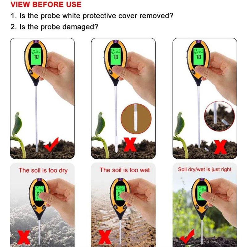 YIERYI Pengukur Temperatur dan Kelembapan Tanah Soil PH - TPH01803