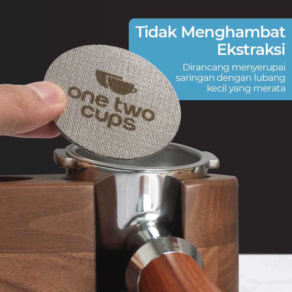 One Two Cups Puck Screen Portafilter Espresso Machine 150 Micron - SUS3 - Gambar 3
