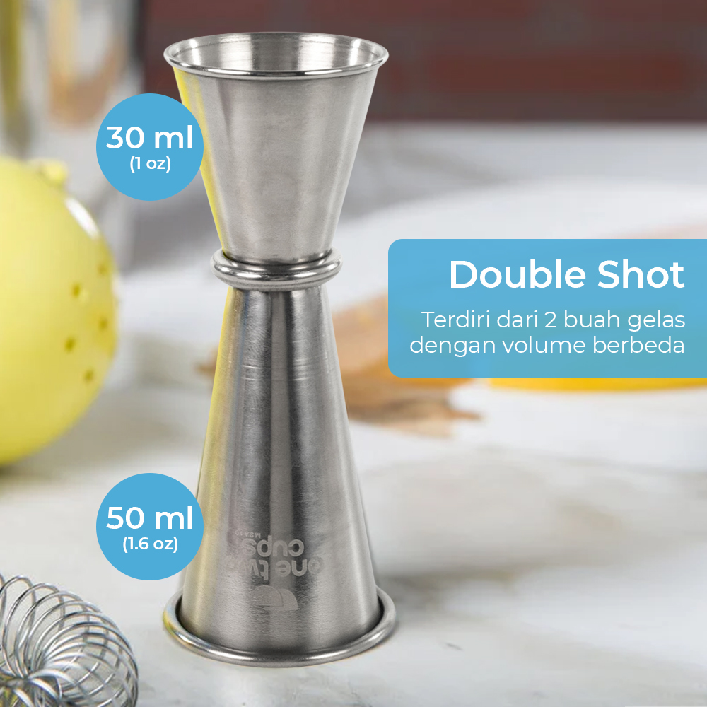 One Two Cups Gelas Ukur Jigger Bartender Double Shot 30ml dan 50ml - MSA10