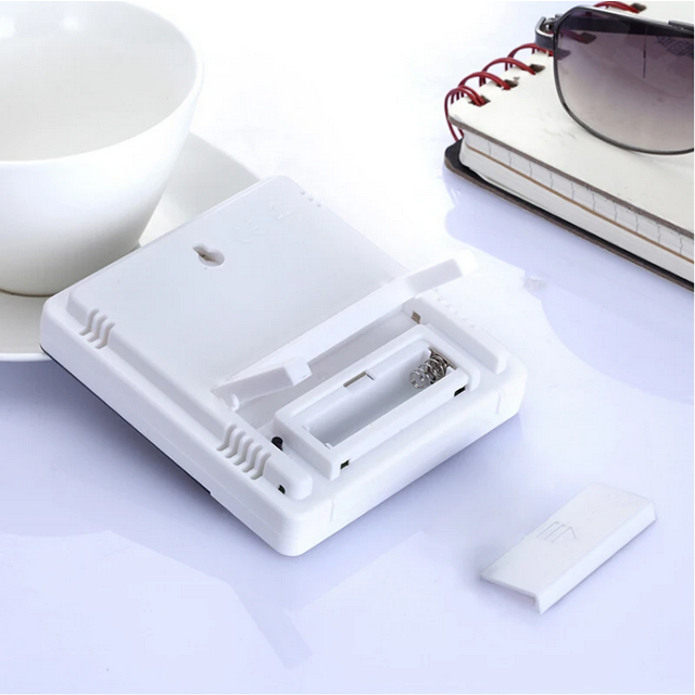 Taffware Termometer Suhu Ruangan Humidity Hygrometer Clock Calendar - HTC-1