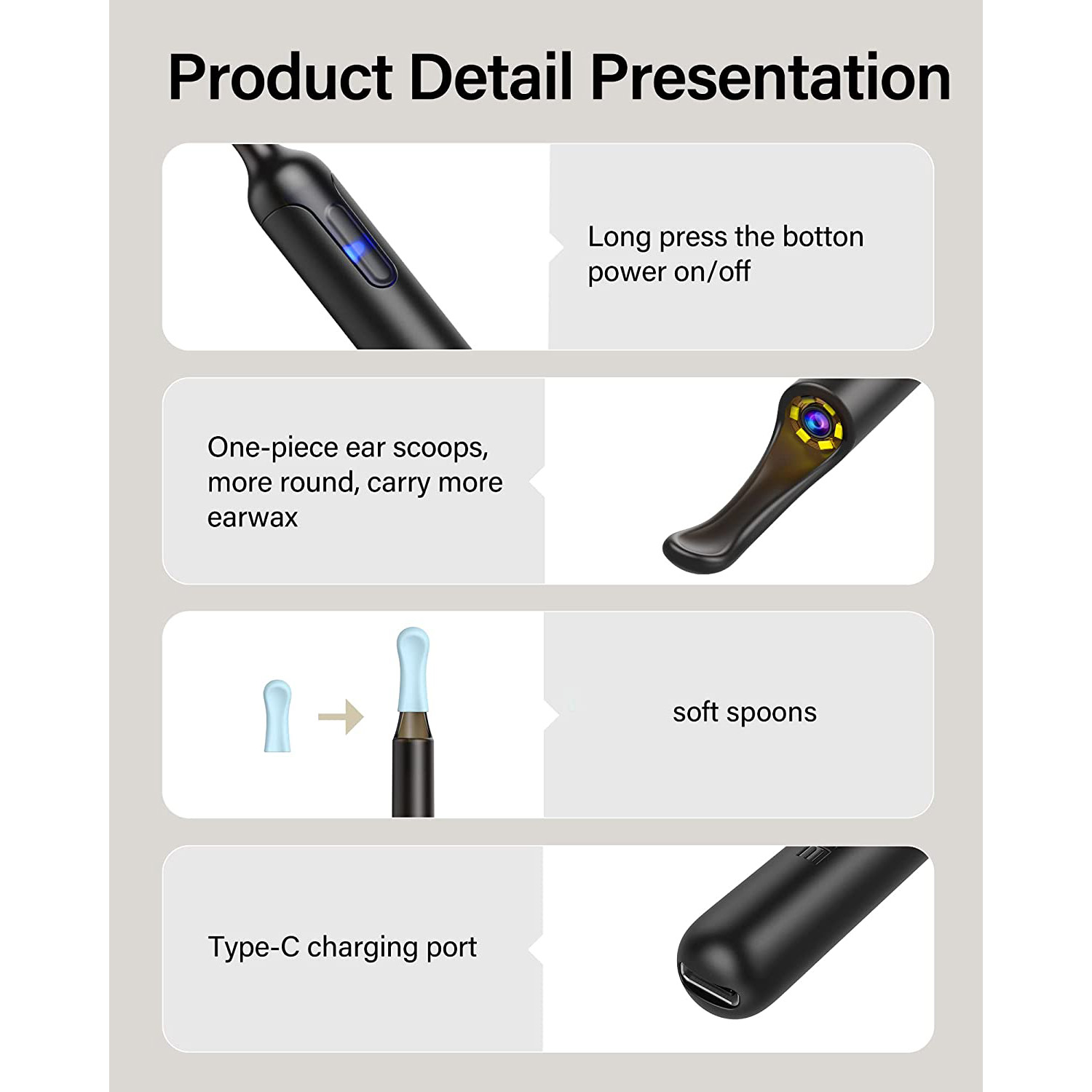 XLIFE Kamera Endoskopi Pembersih Telinga Otoskop Endoscope HD WiFi - X0