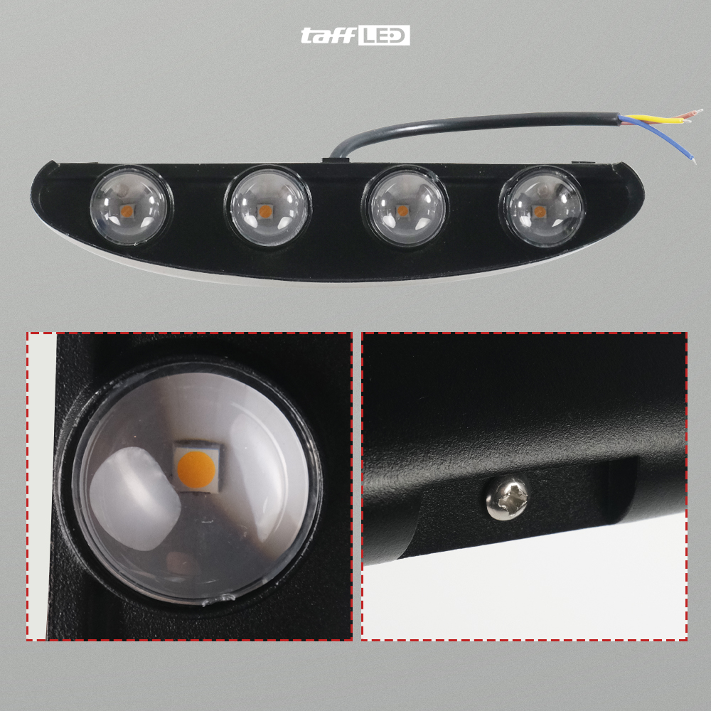 TaffLED Lampu Dinding Hias Outdoor Aluminium 8W 8 LED Warm White - RL-B15