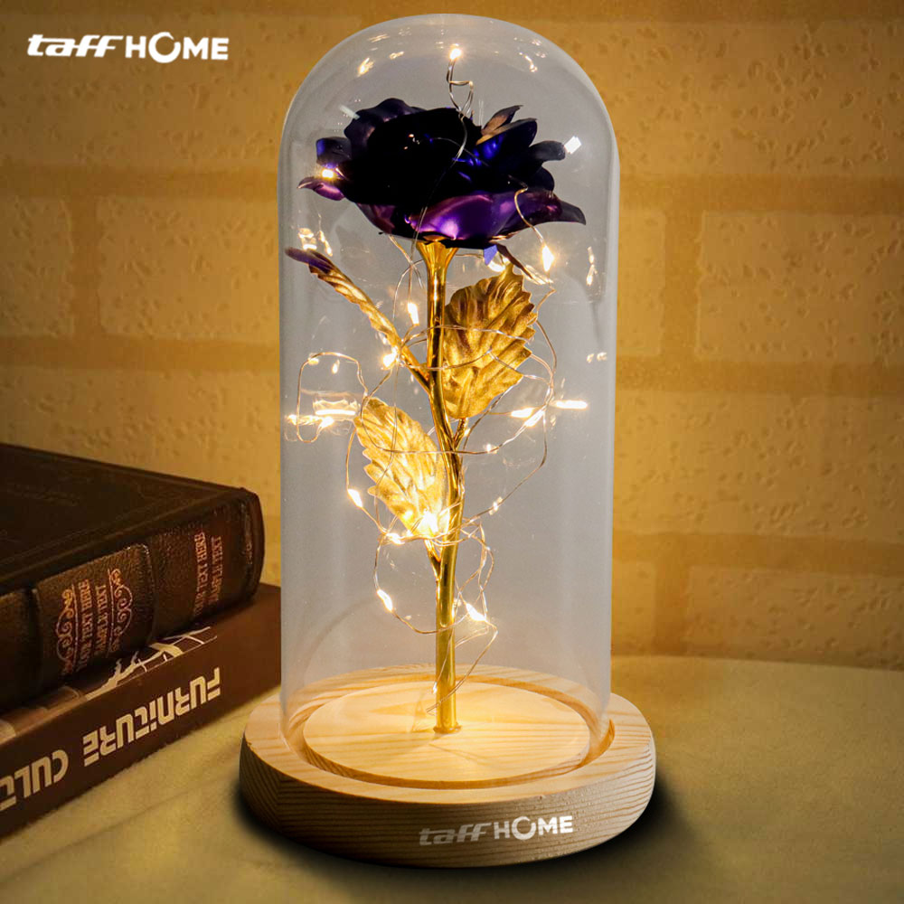 TaffHOME Lampu Meja Hias LED Mawar Beauty and The Beast Warm White - AC01