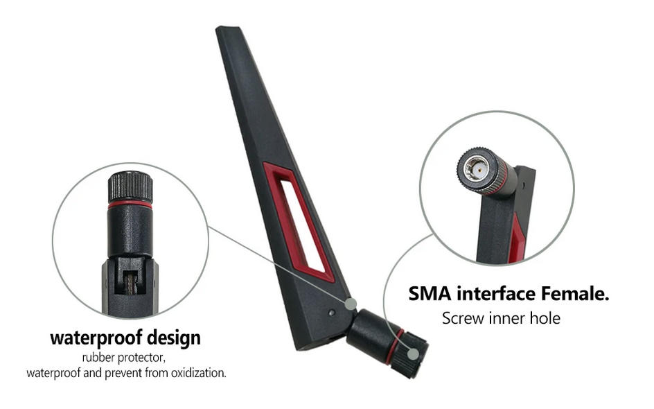 Onelinkmore Antena Router WiFi Dual Band 2.4GHz 5GHz 10dBi RP-SMA Male