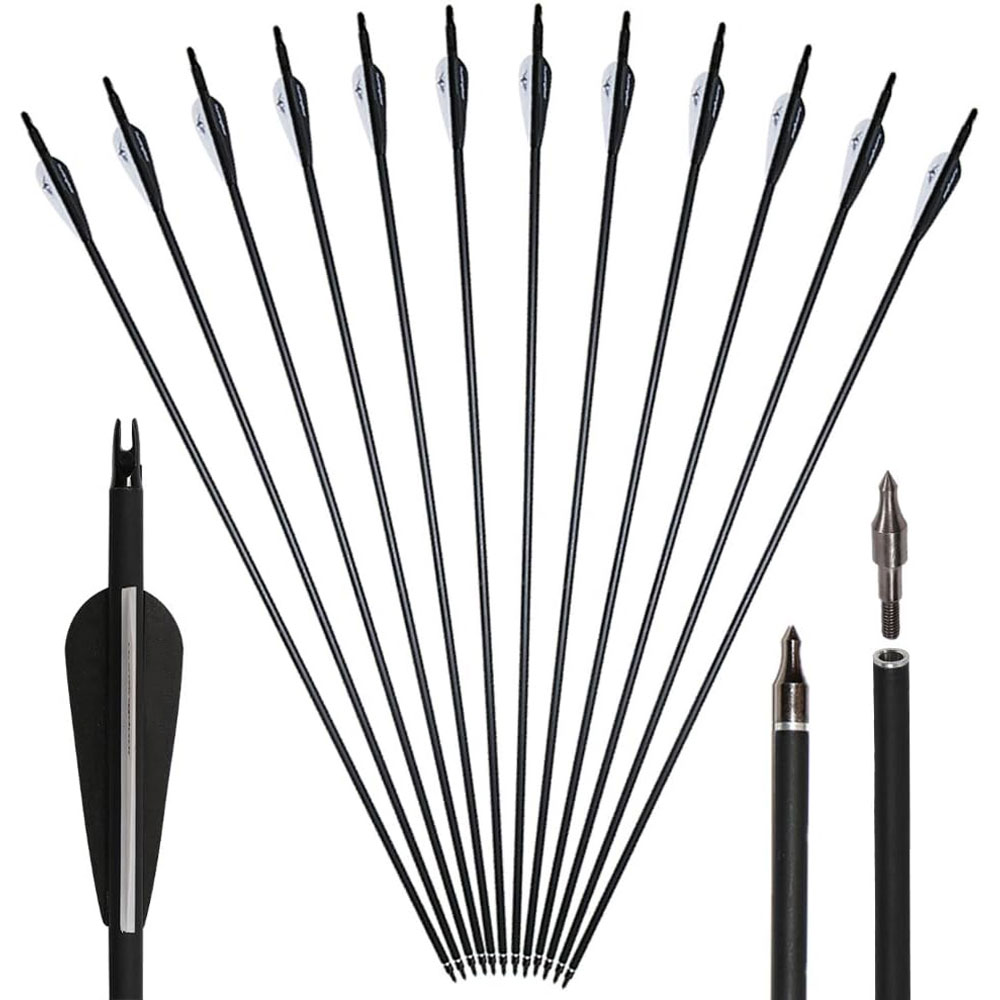 Drow Anak Panah Arrow Fiberglass 7.8mm Spine for Recurve Bow 12 PCS - DW78mm