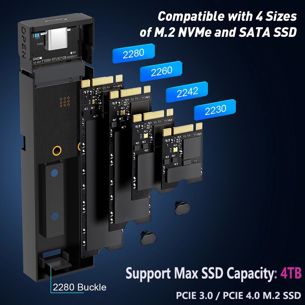 IRhasta Adapter Enclosure NVMe M.2 SSD to USB 3.1 Type C - IT055