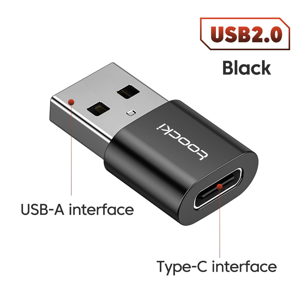 Toocki OTG Type C to USB 2.0 Adapter Converter Safe Transmission - TZJTCA-XY03