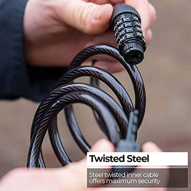TaffGUARD Gembok Sepeda Bicycle Lock Kombinasi Angka 4 Digit 1M - 532