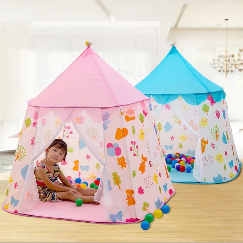 Tenda Bermain Anak Kid House Tent Princess Castle Polyester 125x125cm - KL001