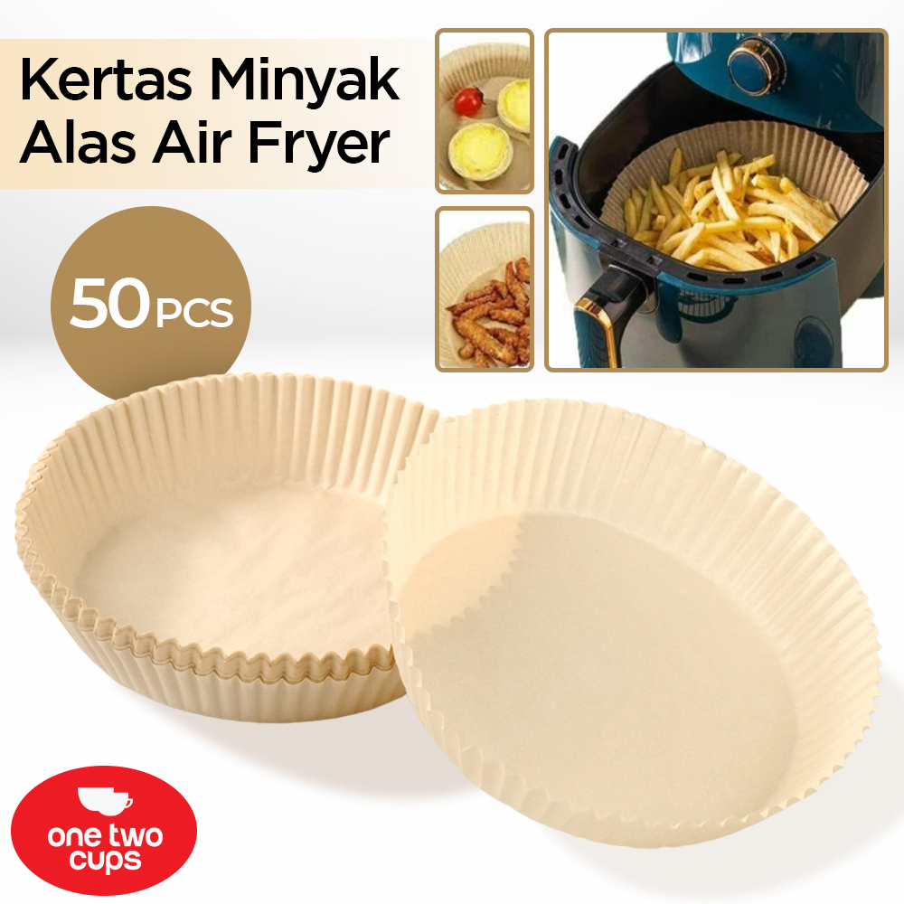 One Two Cups Kertas Alas Air Fryer Paper Liner Oilproof 16cm 50 PCS - MK5