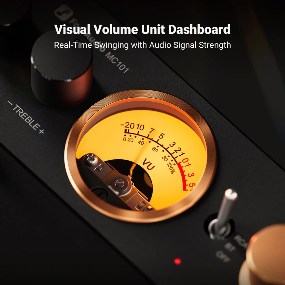 Fosi Audio Mini Bluetooth Stereo Amplifier With VU Meter - MC101